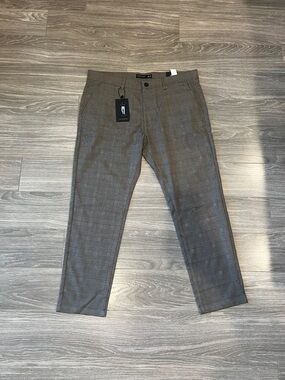 Denim & Flower Men's Plaid Dress Pants in Brown